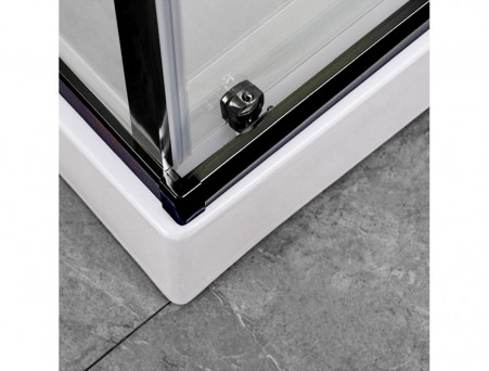 Душевое Ограждение «Comforty» Прозрачное Стекло, с Поддоном, 195x80x120, Черный Профиль (33B)