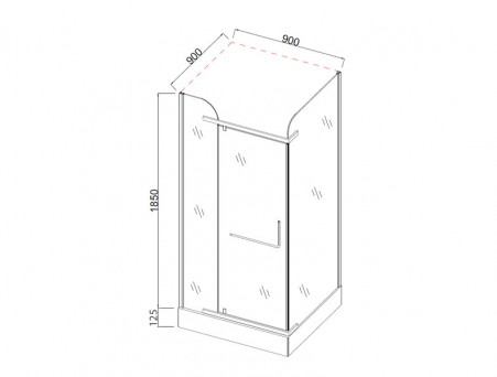 Душевое Ограждение «Comforty» Прозрачное Стекло, с Поддоном, 197,5x90x90, Черный Профиль (32NB)