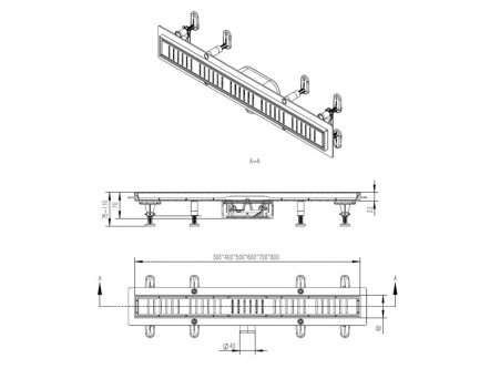 Душевой Лоток «Comforty» Пластиковый с Решеткой, 700мм (CF6AD70)