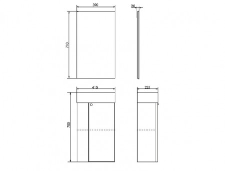 Зеркало «Comforty» Асти-40, 39x71x2см, Белый (00-00012834CF)