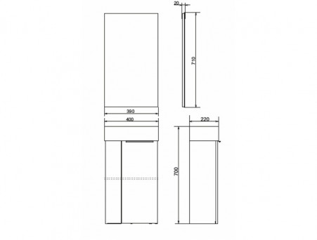 Зеркало «Comforty» Асти-40, 39x71x2см, Дуб Дымчатый (00-00001468CF)