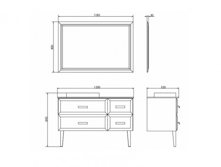 Зеркало «Comforty» Империя-118, 118x80x3см, Белый (00004143506CF)
