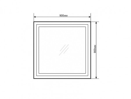 Зеркало «Comforty» Квадрат-90, LED Подсветка, 90x90x4см (00-00005264CF)