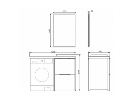 Зеркало «Comforty» Лозанна-55, 55x80x2см, Серый (00-00009575CF)