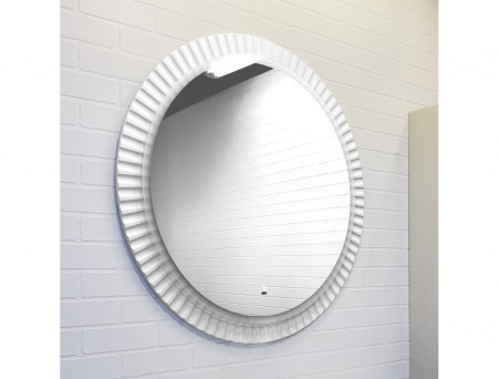 Зеркало «Comforty» Мадрид-90, LED Подсветка, 90x90x3см, Белый Глянец (00-00014166CF)