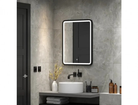 Зеркало «Comforty» Нобилис-60, LED Подсветка, 60x80x3см, Черная Рамка (00-00005256CF)