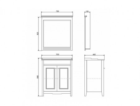 Зеркало «Comforty» Тбилиси-70, 82,5x73x12см, Белый (00003132631CF)