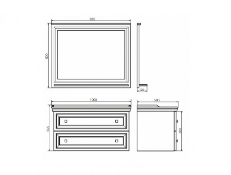 Зеркало «Comforty» Феррара-100, 98x80x12см, Белый (00004147993CF)