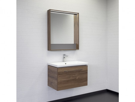 Зеркало-Короб «Comforty» Томари-70, 70x80x12см, Дуб Темно-Коричневый (00-00005791CF)