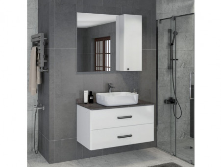 Зеркало-Шкаф «Comforty» Амстердам-95, 95x80x17см, Белый (00004143986CF)