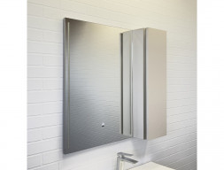 Зеркало-Шкаф «Comforty» Бильбао-80, LED Подсветка, 80x80x14см, Серый Шелк (00-00014154CF)