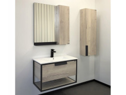 Зеркало-Шкаф «Comforty» Бонн-75, 73x80x14см, Дуб Дымчатый (00-00008473CF)