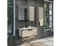 Зеркало-Шкаф «Comforty» Бонн-90, 88x80x14см, Дуб Дымчатый (00-00001951CF)