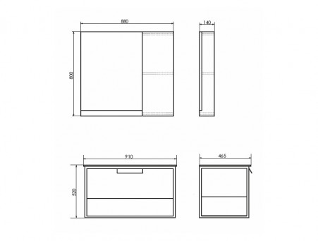 Зеркало-Шкаф «Comforty» Бонн-90, 88x80x14см, Дуб Дымчатый (00-00001951CF)