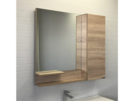 Зеркало-Шкаф «Comforty» Варна-90, 90x80x15см, Дуб Сонома (00-00009918CF)