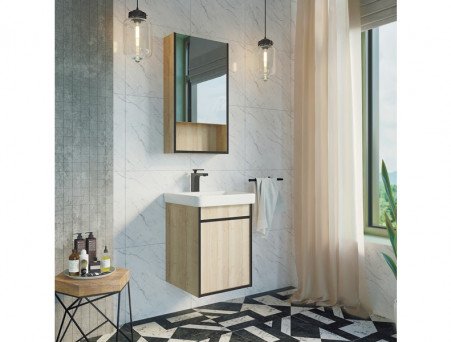 Зеркало-Шкаф «Comforty» Вена-45, 45x80x15см, Дуб Дымчатый (00-00006652CF)