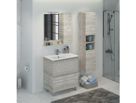 Зеркало-Шкаф «Comforty» Верона-75, 75x80x15см, Дуб Белый (00004137100CF)