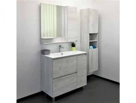 Зеркало-Шкаф «Comforty» Верона-90, 90x80x15см, Дуб Белый (00004136714CF)