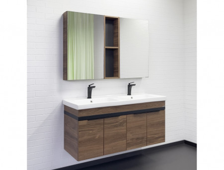 Зеркало-Шкаф «Comforty» Дуэт-50, 48,5x80x14см, Дуб Темно-Коричневый (00-00017203CF)