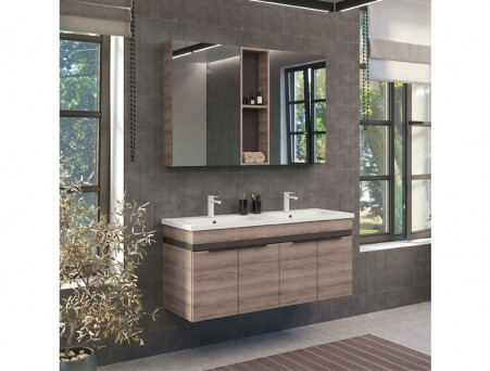 Зеркало-Шкаф «Comforty» Дуэт-75, 71,5x8x14,5см, Дуб Натуральный (00-00009924CF)