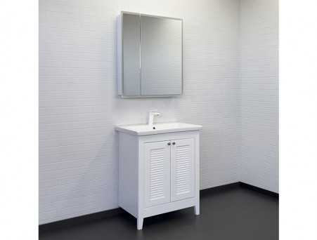 Зеркало-Шкаф «Comforty» Классик-70, LED Подсветка, 70,5x80x14,5см, Белый (00-00013780CF)