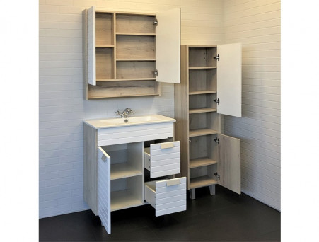 Зеркало-Шкаф «Comforty» Клеон-70, 73x80x13,5см, Дуб Дымчатый (00-00004755CF)