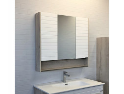 Зеркало-Шкаф «Comforty» Клеон-90, 88x80x13,5см, Дуб Дымчатый (00-00004756CF)