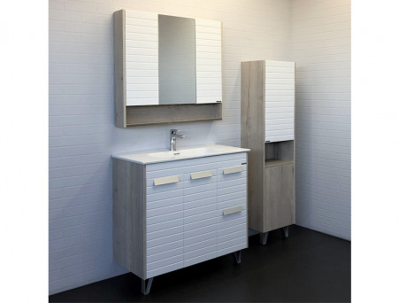 Зеркало-Шкаф «Comforty» Клеон-90, 88x80x13,5см, Дуб Дымчатый (00-00004756CF)