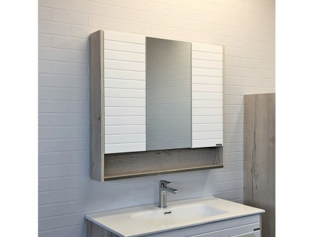 Зеркало-Шкаф «Comforty» Клеон-90, 88x80x13,5см, Дуб Дымчатый (00-00004756CF)