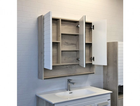 Зеркало-Шкаф «Comforty» Клеон-90, 88x80x13,5см, Дуб Дымчатый (00-00004756CF)