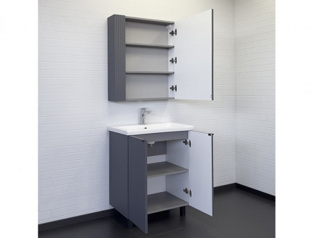 Зеркало-Шкаф «Comforty» Лима-70, 70x80x17,5см, Антрацит (00-00004891CF)