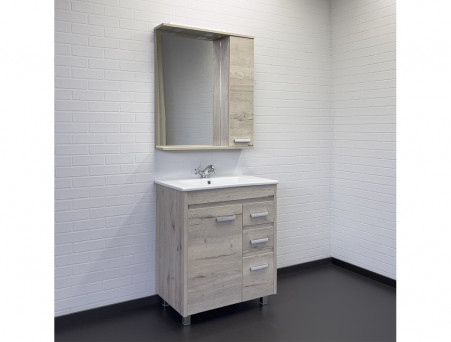 Зеркало-Шкаф «Comforty» Марио-75, 75x83,5x15,5см, Дуб Дымчатый (00-00016020CF)