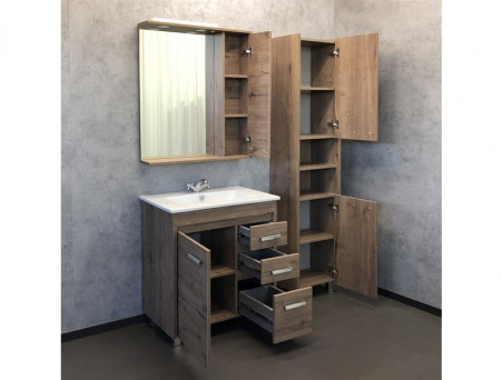 Зеркало-Шкаф «Comforty» Марио-75, 75x83,5x15,5см, Дуб Темный (00-00004159CF)