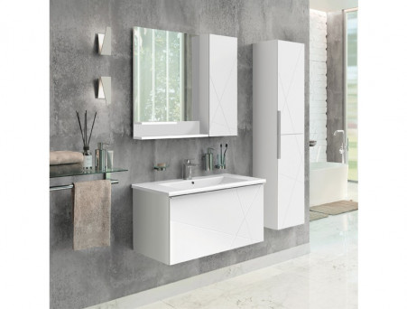 Зеркало-Шкаф «Comforty» Мерано-90, 90x80x15см, Белый (00-00010664CF)