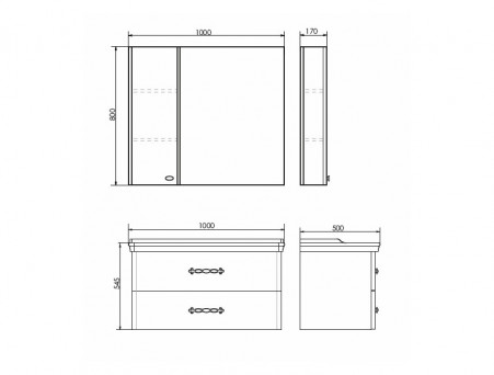 Зеркало-Шкаф «Comforty» Неаполь-100, 100x80x17см, Белый (00004139023CF)