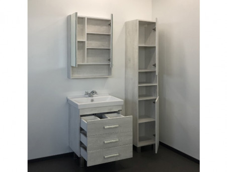 Зеркало-Шкаф «Comforty» Никосия-60, 60x80x13,5см, Дуб Белый (00004138878CF)