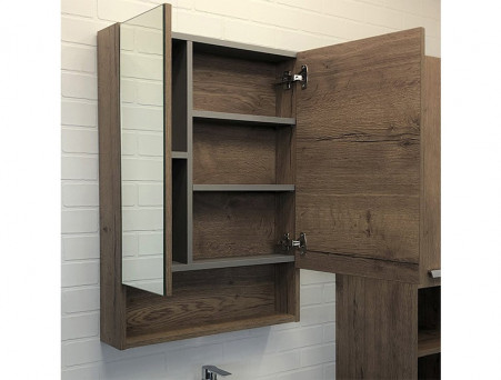 Зеркало-Шкаф «Comforty» Никосия-60, 60x80x13,5см, Дуб Темный (00-00008850CF)