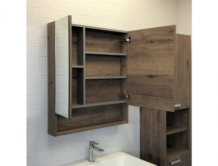 Зеркало-Шкаф «Comforty» Никосия-70, 70x80x13,5см, Дуб Темный (00-00008851CF)