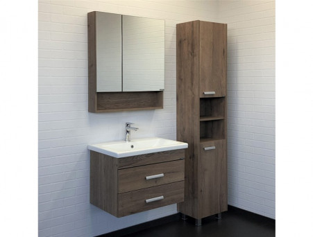 Зеркало-Шкаф «Comforty» Никосия-70, 70x80x13,5см, Дуб Темный (00-00008851CF)