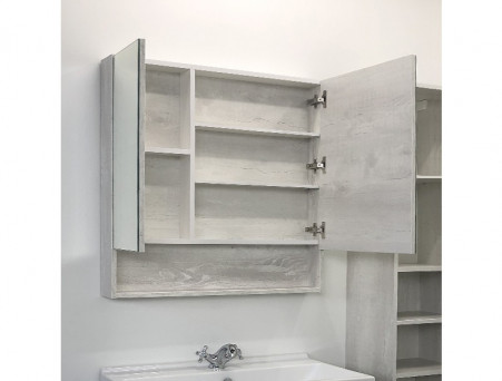 Зеркало-Шкаф «Comforty» Никосия-80, 80x80x13,5см, Дуб Белый (00004138838CF)