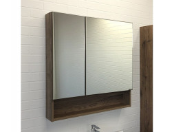 Зеркало-Шкаф «Comforty» Никосия-80, 80x80x13,5см, Дуб Темный (00-00007619CF)