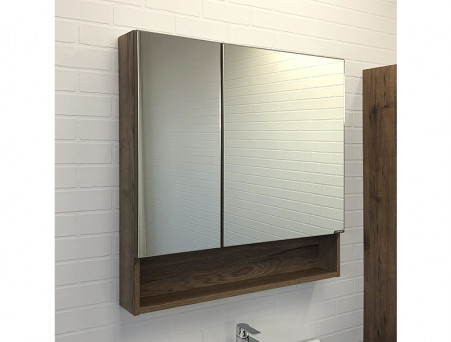 Зеркало-Шкаф «Comforty» Никосия-80, 80x80x13,5см, Дуб Темный (00-00007619CF)