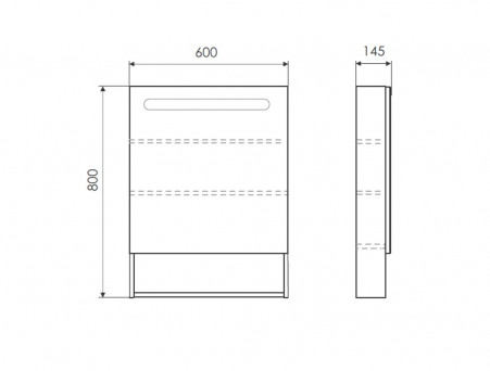 Зеркало-Шкаф «Comforty» Никосия-60, LED Подсветка, 60x80x13,5см, Дуб Белый (00-00014144CF)