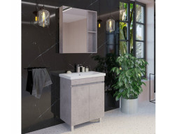 Зеркало-Шкаф «Comforty» Осло-70, 70x80x14,5см, Бетон Светлый (00-00006164CF)