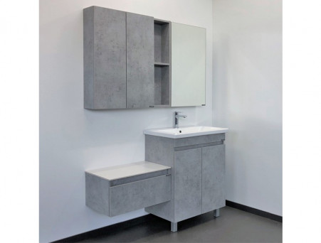 Зеркало-Шкаф «Comforty» Осло-70, 70x80x14,5см, Бетон Светлый (00-00006164CF)