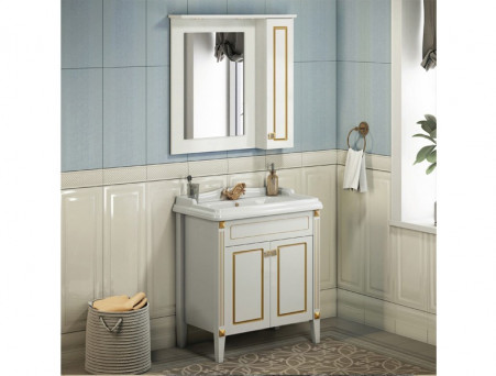 Зеркало-Шкаф «Comforty» Палермо-80, 79x86x15см, Белый (00004143508CF)