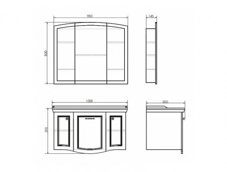 Зеркало-Шкаф «Comforty» Палини-100, 98x80x14,5см, Белый (00004147994CF)