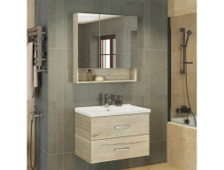 Зеркало-Шкаф «Comforty» Парма-80, 80x80x13,5см, Дуб Дымчатый (00004143489CF)