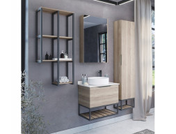 Зеркало-Шкаф «Comforty» Порто-50, 48,5x80x14см, Дуб Дымчатый (00-00009233CF)