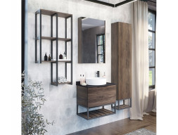 Зеркало-Шкаф «Comforty» Порто-50, 48,5x80x14см, Дуб Темно-Коричневый (00-00009323CF)